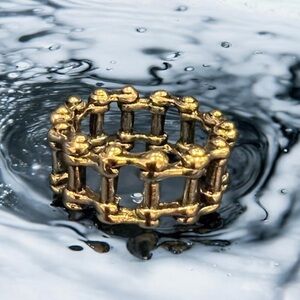 Stainless Steel Gothic Punk Biker Mechanic Chain Link Ring Size 10 & 11 avail